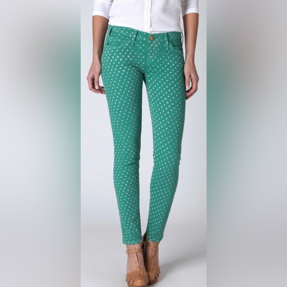 Current/Elliott Skinny Polka Dot Stiletto Jeans Pants ANTHROPOLOGIE